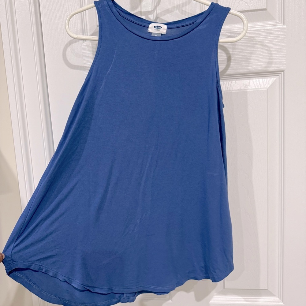 Sleeveless Blue Jersey Top
